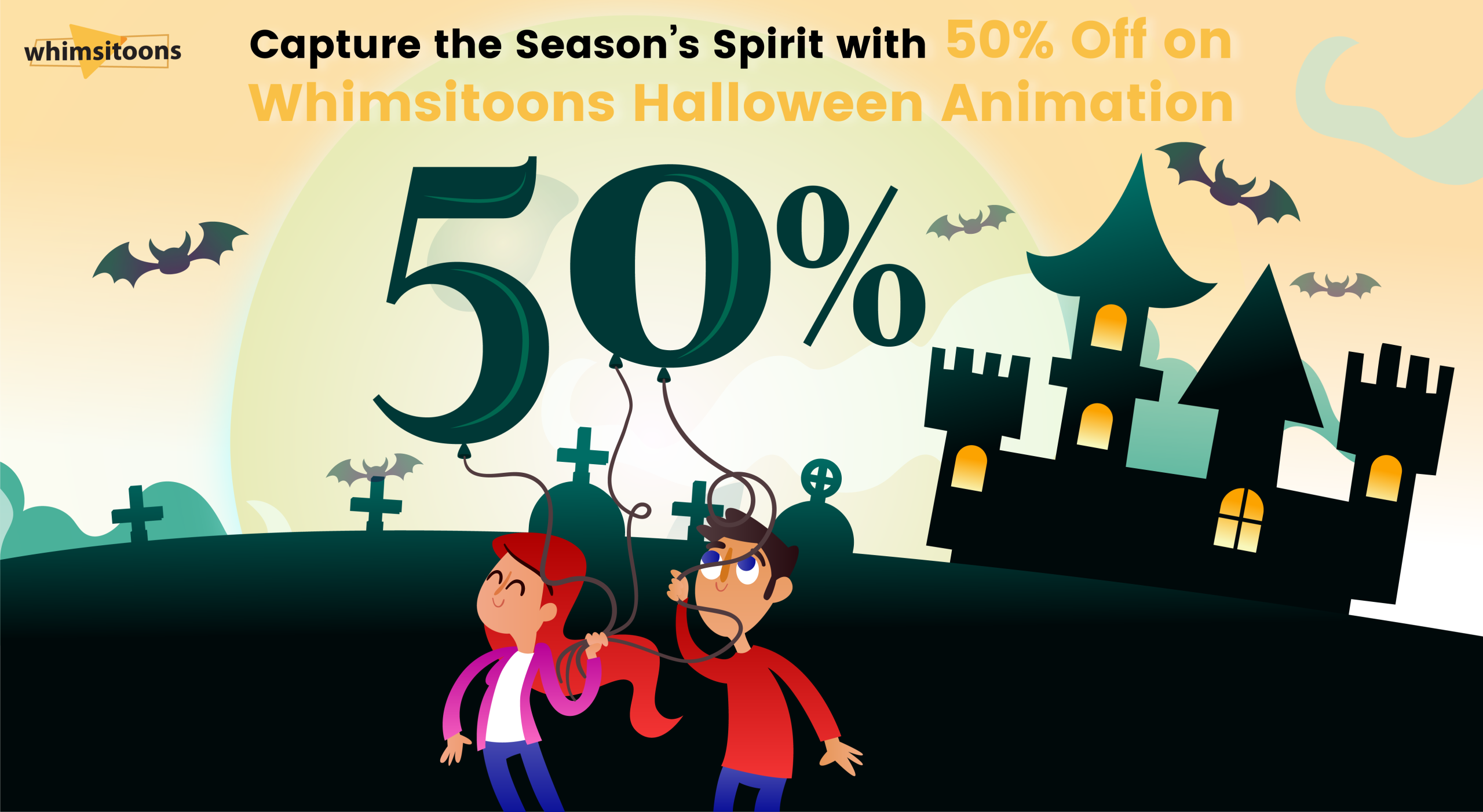 Capture the Season’s Spirit with 50% Off on Whimsitoons Halloween Animation Image